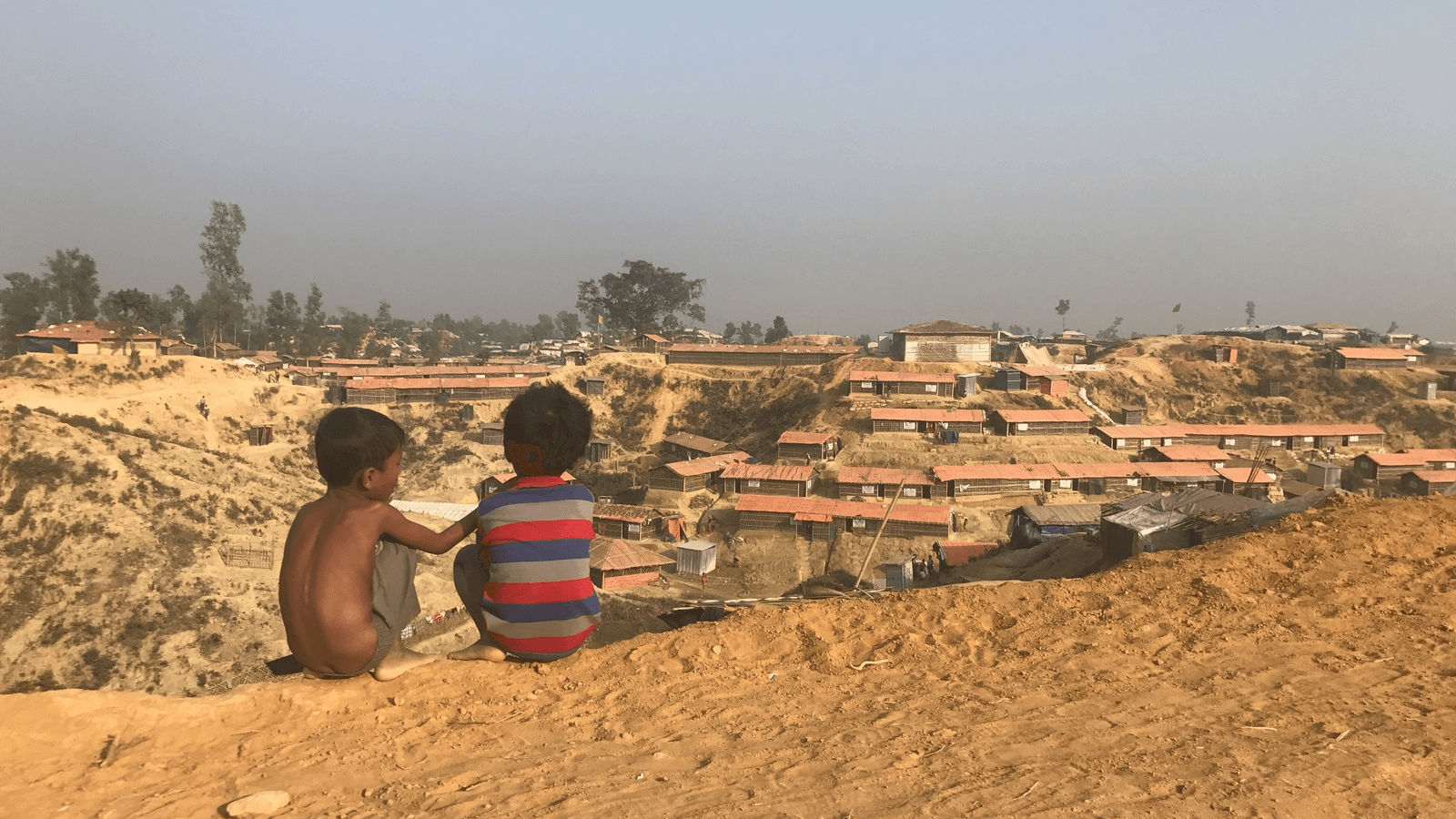 Children at a Rohingya refugee camp in Bangladesh. 