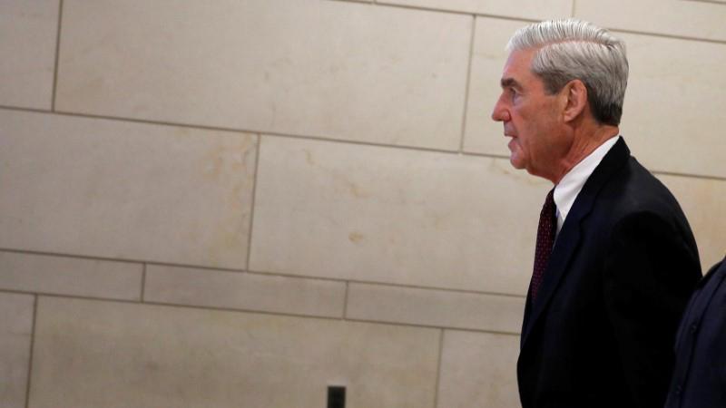 Special Counsel Robert Mueller is seen in profile as he walk out of a briefing the US House Intelligence Committee.