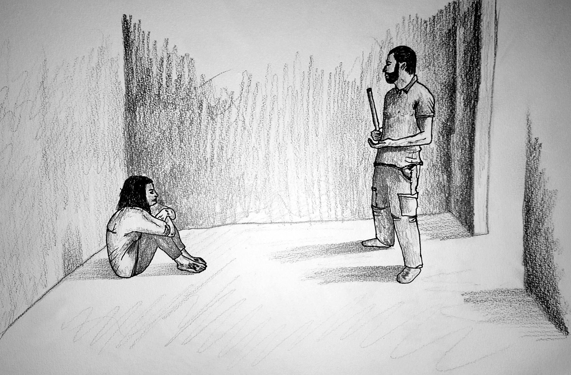 Syria torture prison drawing