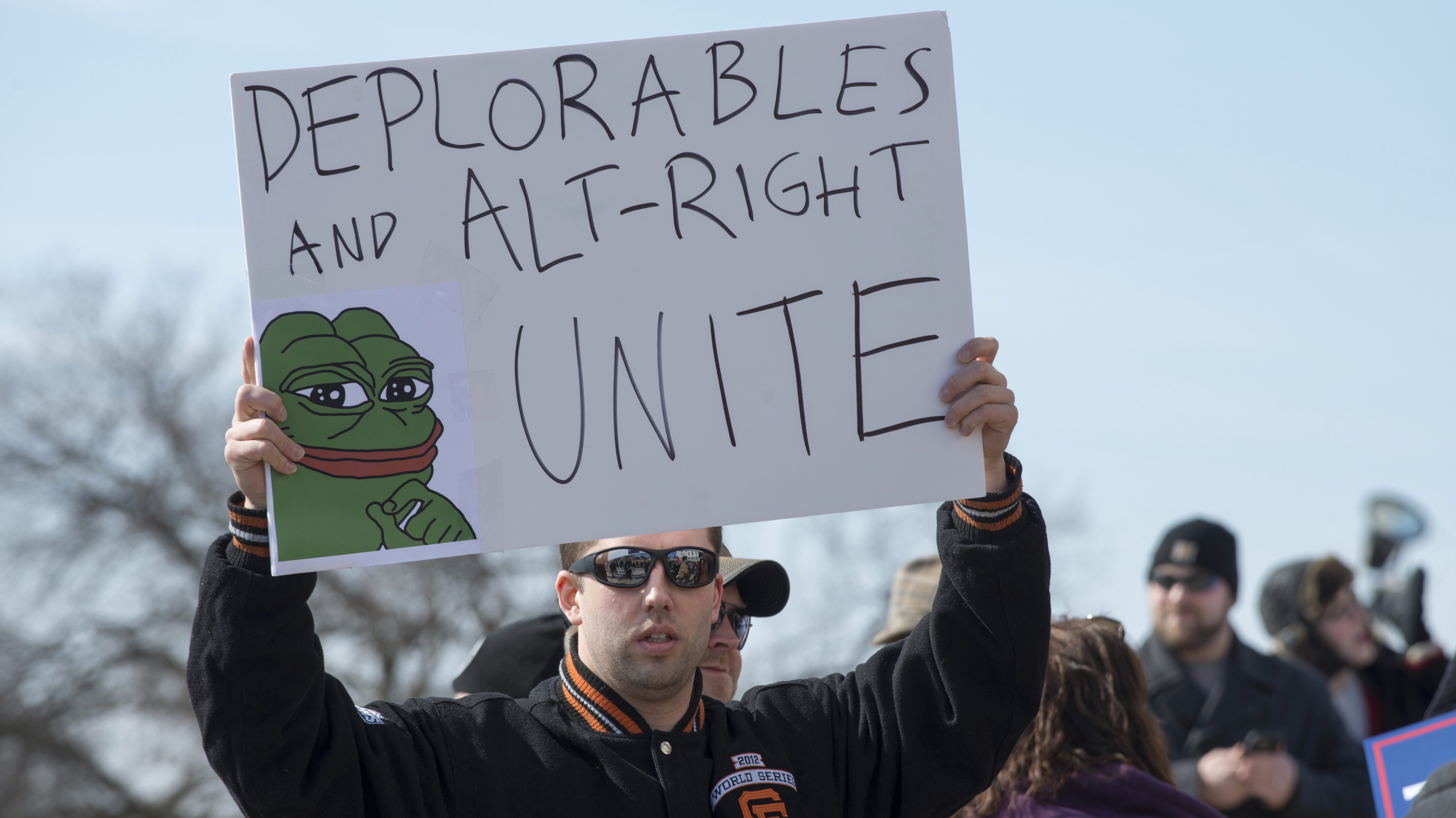 Supporters and critics of President Donald Trump gathered to protest outside of the Minnesota capitol building on March 4, 2017.