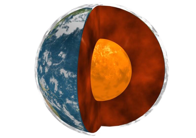 A NASA graphic illustrating the interior of the Earth.