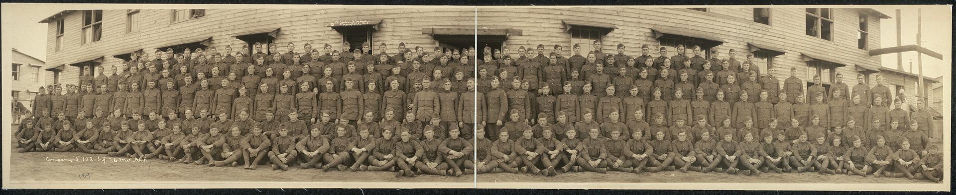 Members of the US Army Company "I", 102nd Infantry Regiment circa 1919.