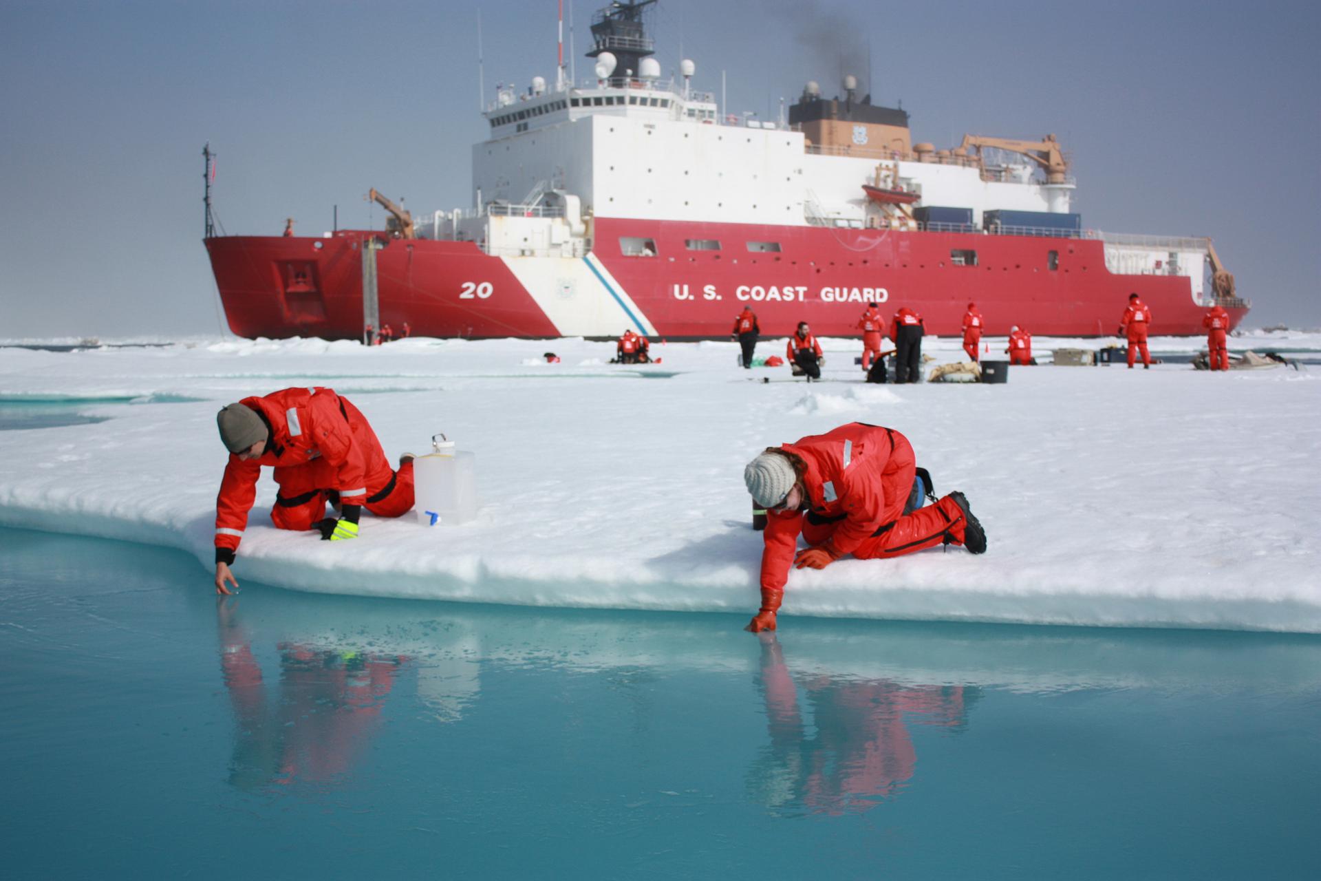 Scientists in the Arctic.