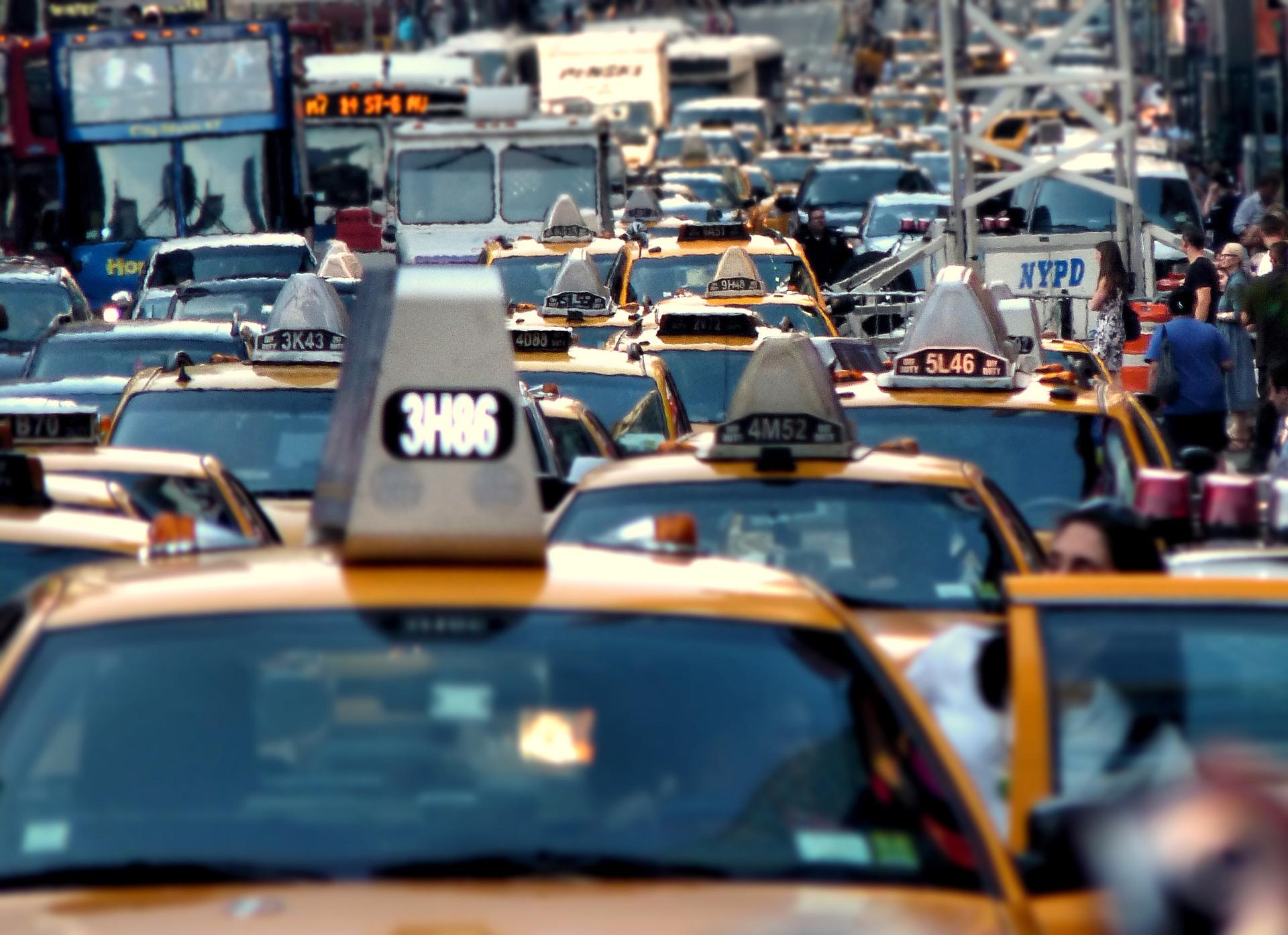 Traffic piles up in New York City's Times Square. New York is one of the cities that attempted to introduce "congestion pricing" — fees for driving at peak hours — but the plan was defeated.