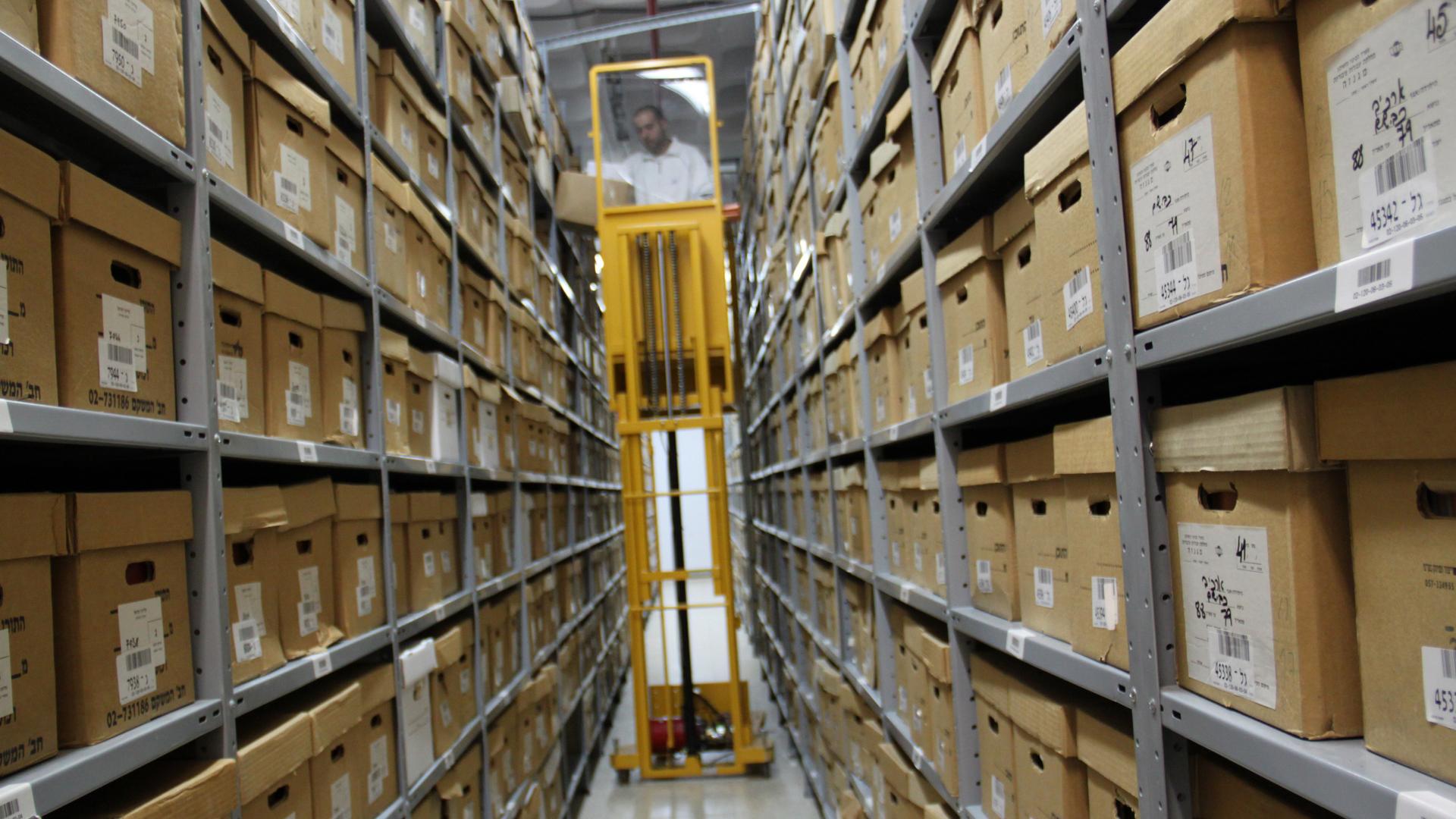 There are millions of documents in cardboard boxes in the Israel State Archives.