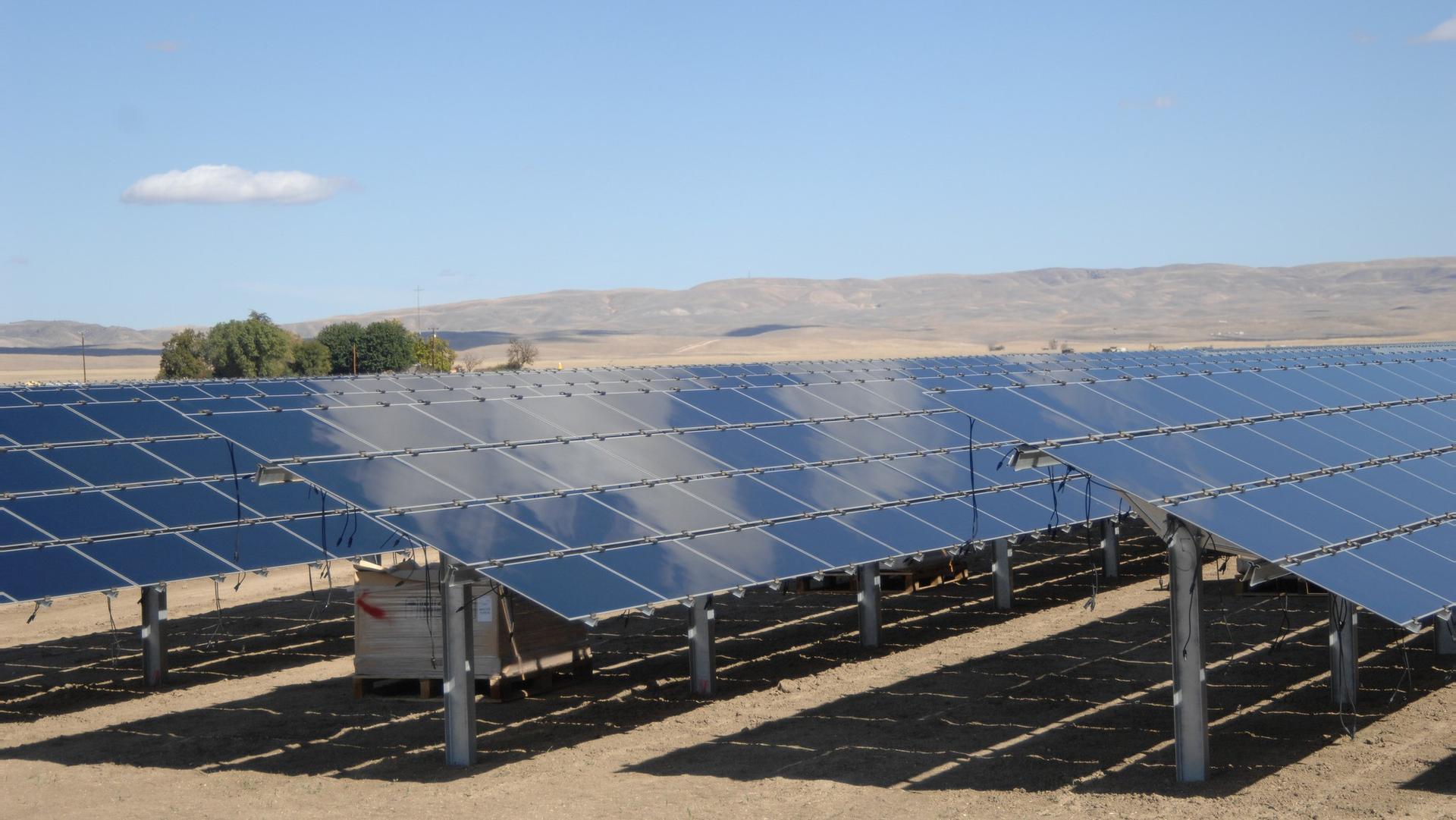 Solar panels at Topaz Solar Farm in California.