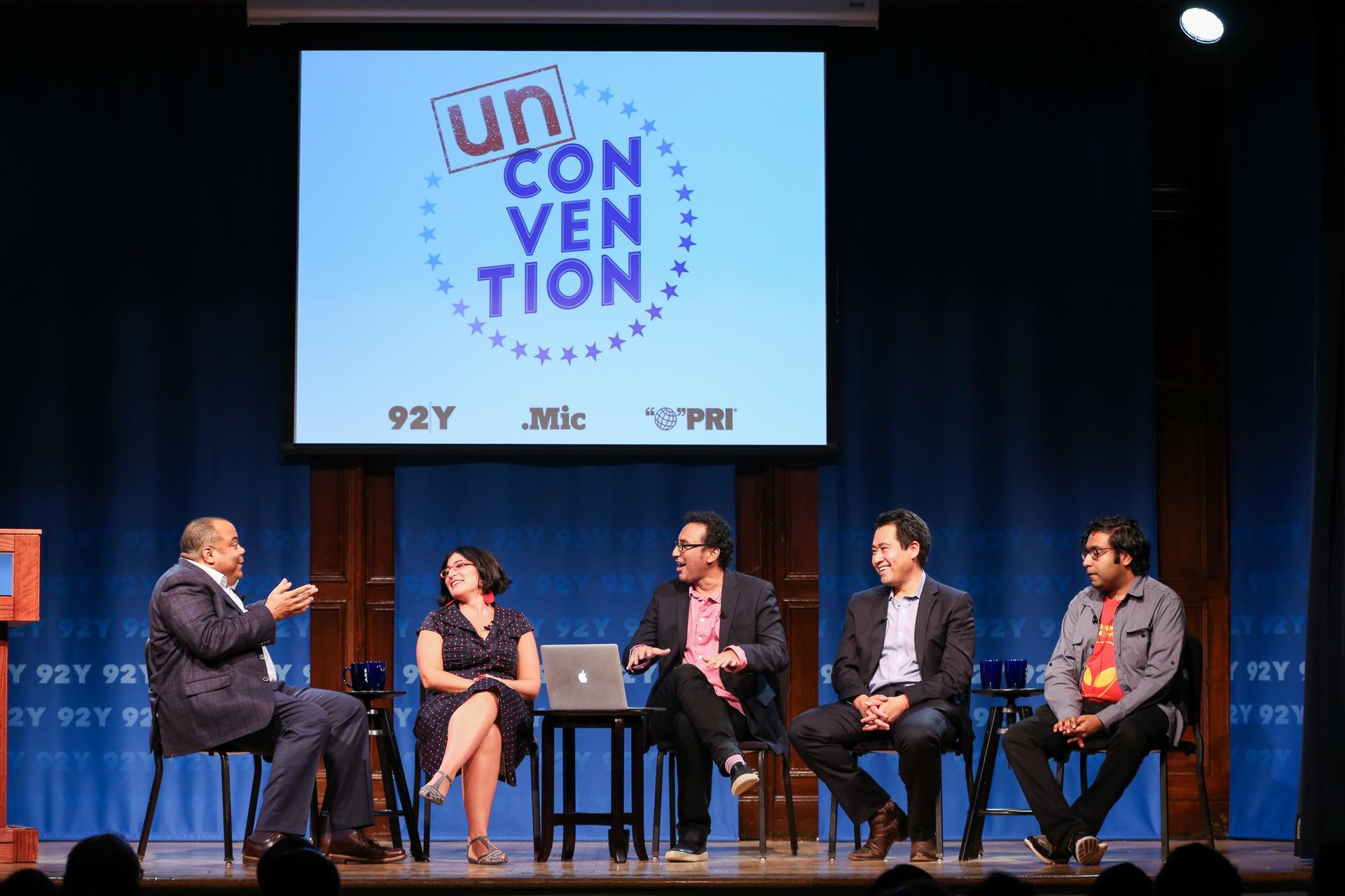Actor Aasif Mandvi and others speak about divesristy at UnConvention panel in NYC 