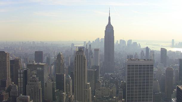 New York skyline smog