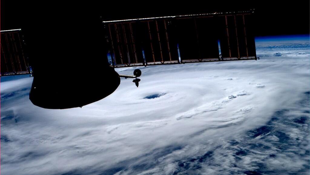 Astronaut Reid Wiseman's photo from the International Space Station of Hurricane Arthur.