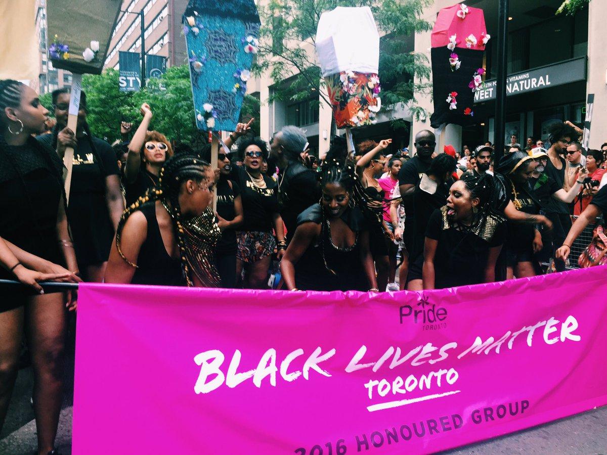 Black Lives Matters protesters at Toronto's Pride Parade, July 3th, 2016.