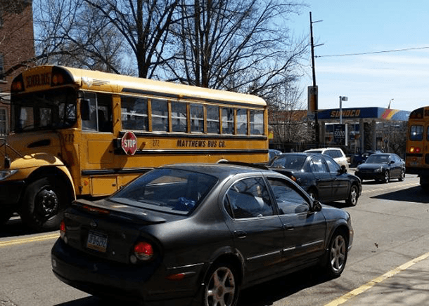 New EPA legislation will require that school buses shut down their engines after 5 minutes of idling. Some newer buses automatically turn off after a few minutes of idling.