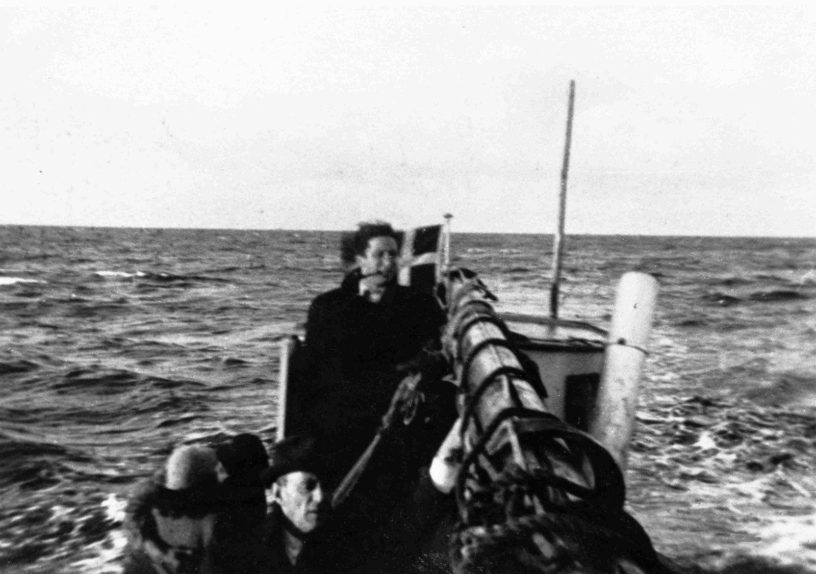 Boat with Jews sailing from Falster, Denmark to Ystad in Sweden, taken between September 1943 and October 1943.