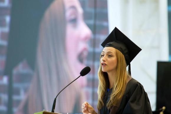 Michelle Bailhe was one of two graduating seniors chosen to speak at Brown University's 247th commencement. Bailhe delivered her address, “I Don’t Know,” in Providence, Rhode Island, on May 24.