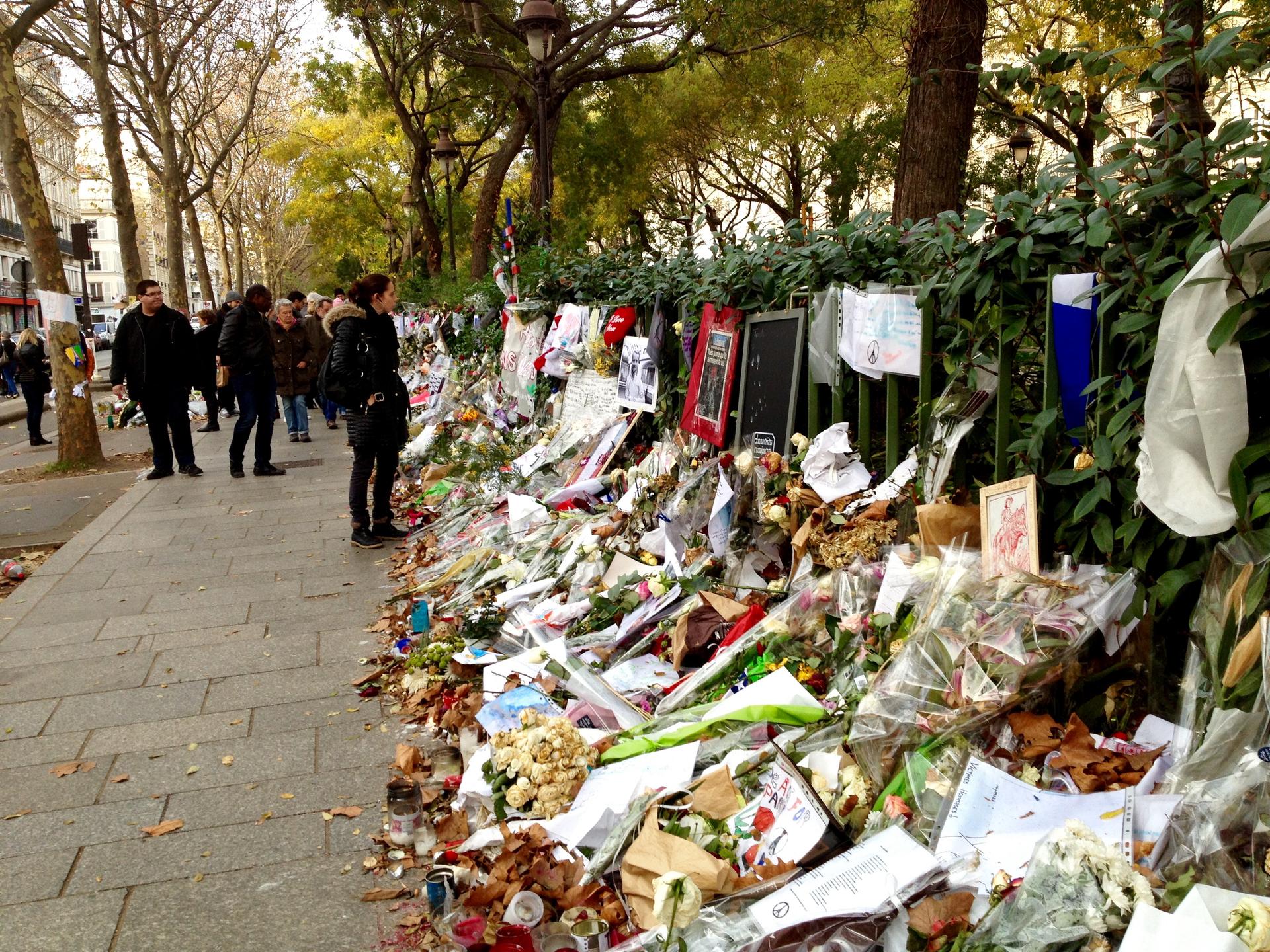 Memorial outside the Bataclan in Paris