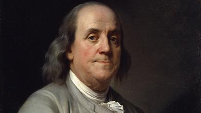 Portrait of Benjamin Franklin.