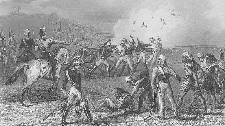 Indian rebels being executed by cannon, September 8th 1857