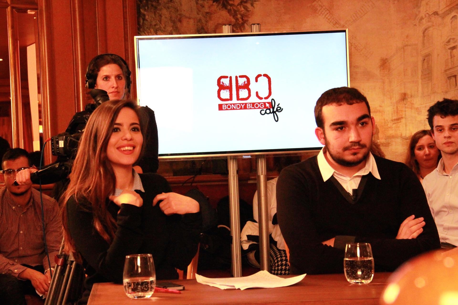 Young bloggers from the suburbs of Paris participate in the Bondy Blog roundtable discussion.
