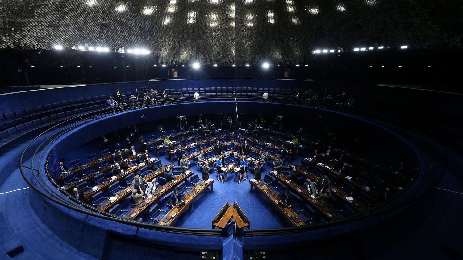 Senators vote on the the spending freeze in Brazil.