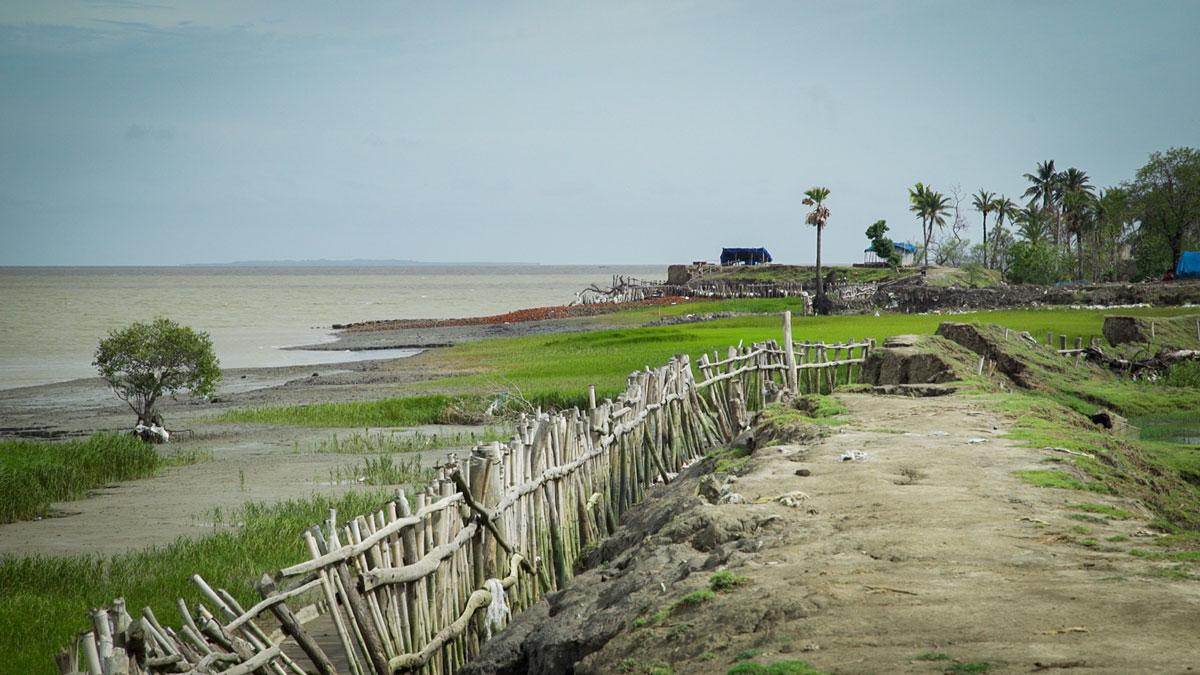 At the tip of Sagar Island where it meets the Bay of Bengal battered earthen dikes no longer keep the sea at bay.