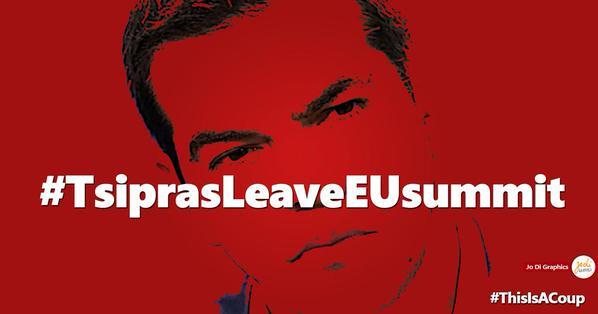 An image widely circled on the #TsiprasLeaveEUSummit hashtag