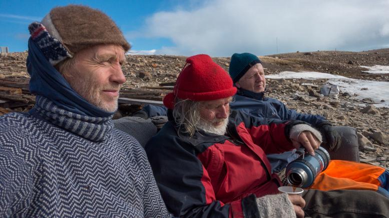 Jan Wanggaard (l), Bjørn Myrann (c), and Stig Pettersen (r), from the “Maud Return Home.”