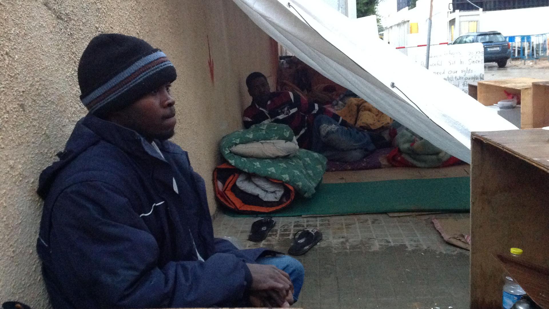 Abdallah Abu-Bakr Al-Ghazouli fled Darfur in 2007. He's tried to get refugee status in Lebanon since. Now he and some other Sudanese asylum seekers are camping out 100 feet from the UNHCR office in Beirut.