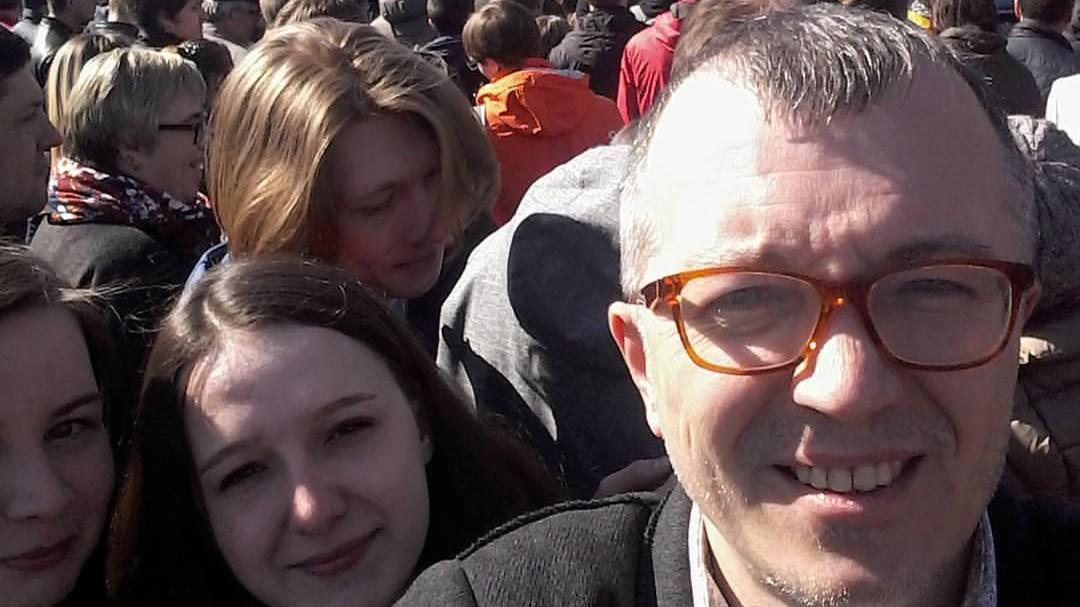 Alexey Petrov at the March protest in Irkutsk. The scene reminded him of his own generation 20 yrs ago — before Russians his age became jaded about politics.