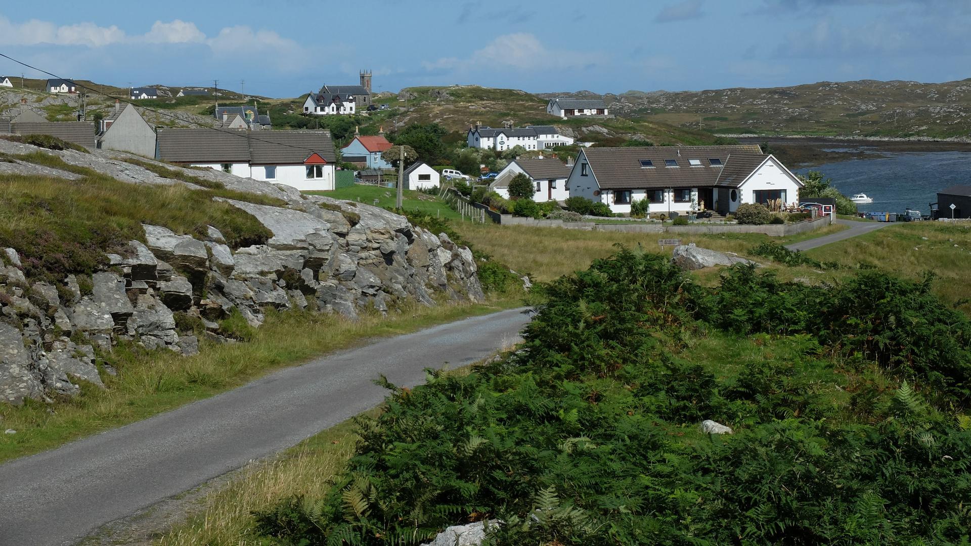 The village of Arinagour on the remote Scottish island.