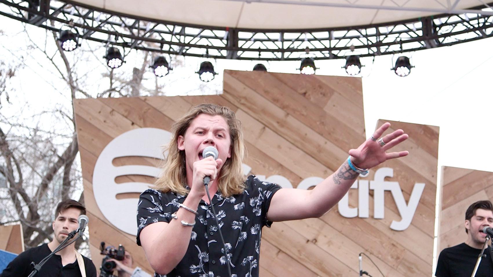 Australian singer Conrad Sewell performs at the Spotify House at SXSW 2015.
