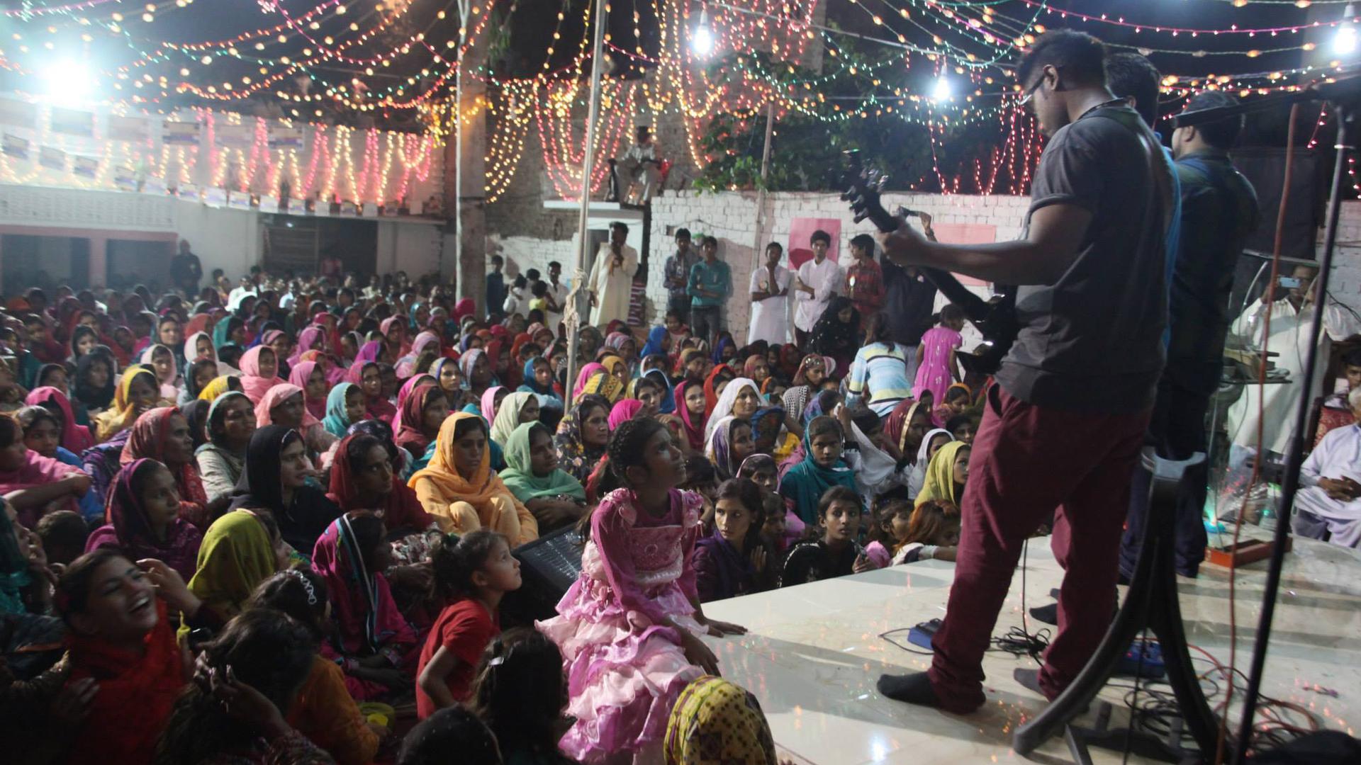 Hallelujah performs at an annual prayer event in Kasur, Pakistan.