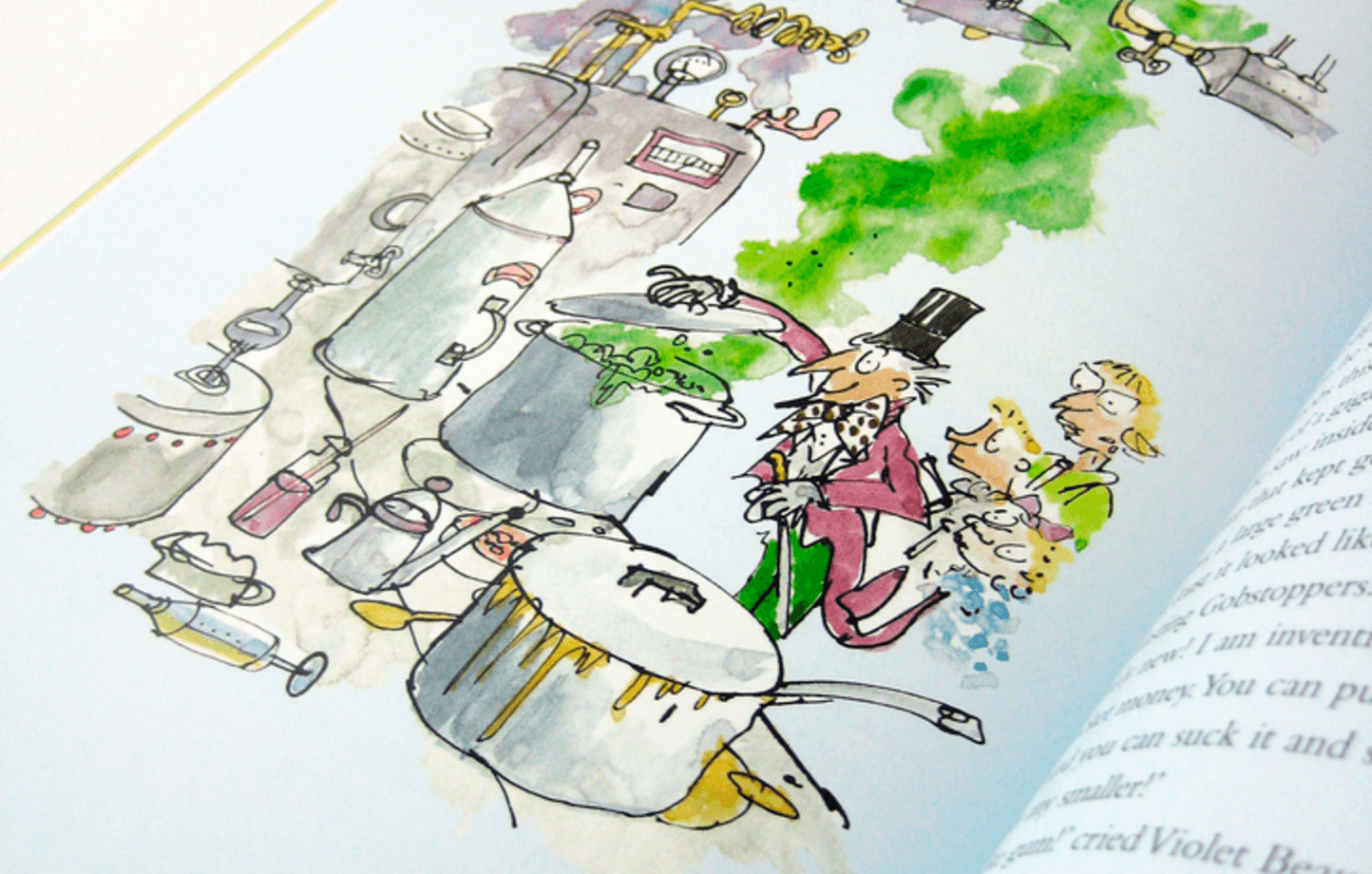 'Charlie and the Chocolate Factory' by Roald Dahl, featuring illustrations from Quentin Blake 