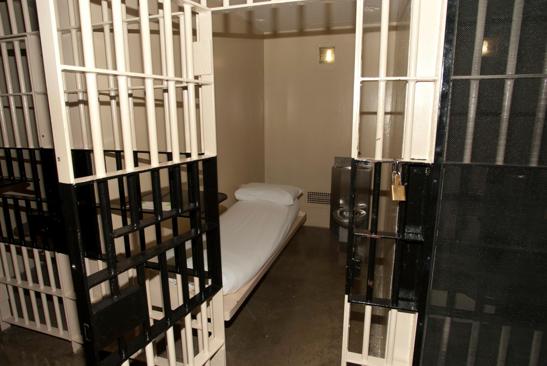 A jail cell on death row, where prison inmates await execution