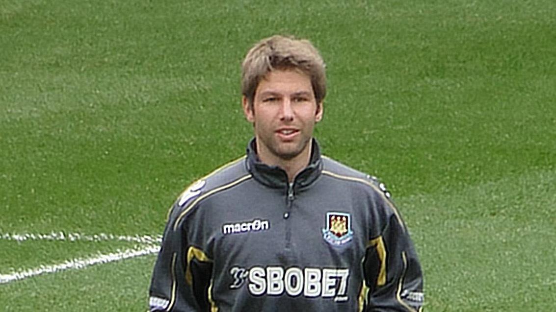 Thomas Hitzlsperger, when he played for the English team, West Ham United, warming-up before a game in 2011.