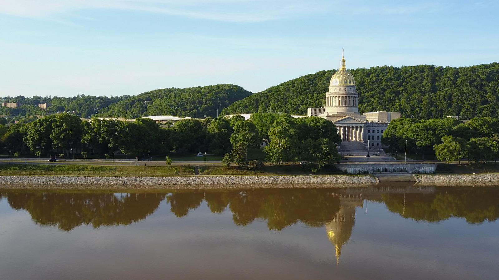 The West Virginia State Capitol building in Charleston sits on the Kanawha River, which is fed in part by the Elk River — the main water supply for nearly 300,000 of the state's residents. 
