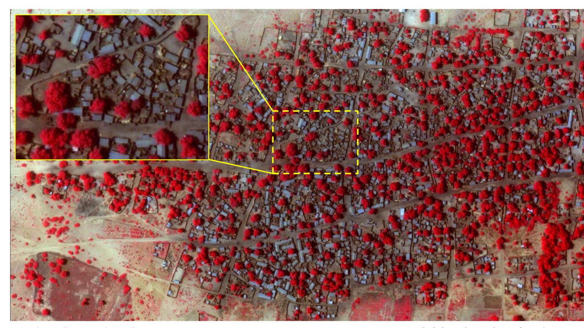 Satellite image showing the extent of damage in Doron Baga taken on January 7, 2015, following an attack by Boko Haram.