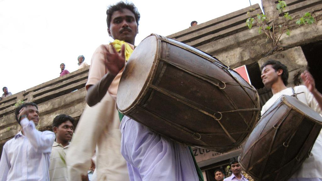A drummer performs during a celebration of Sahrul, a festival of flowers, in Ranchi, India. Recently, the findings were released from a study that played snippets of songs from 86 small remote societies to online listeners in 60 countries to see if shares