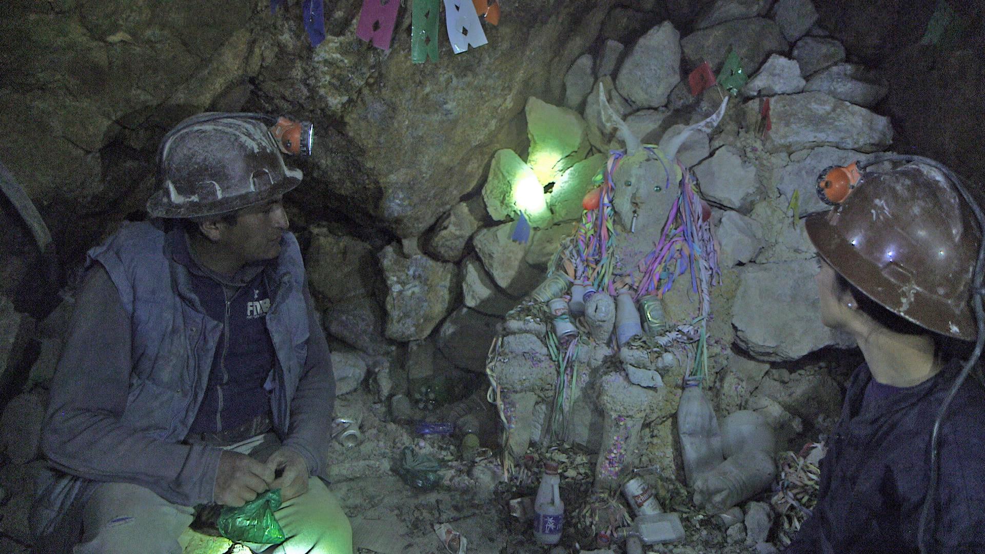 Each Friday, miners at the Cerro Rico mine worship at shrines of "El Tio," the spirit who they also call th "Devil God of the Mountain."