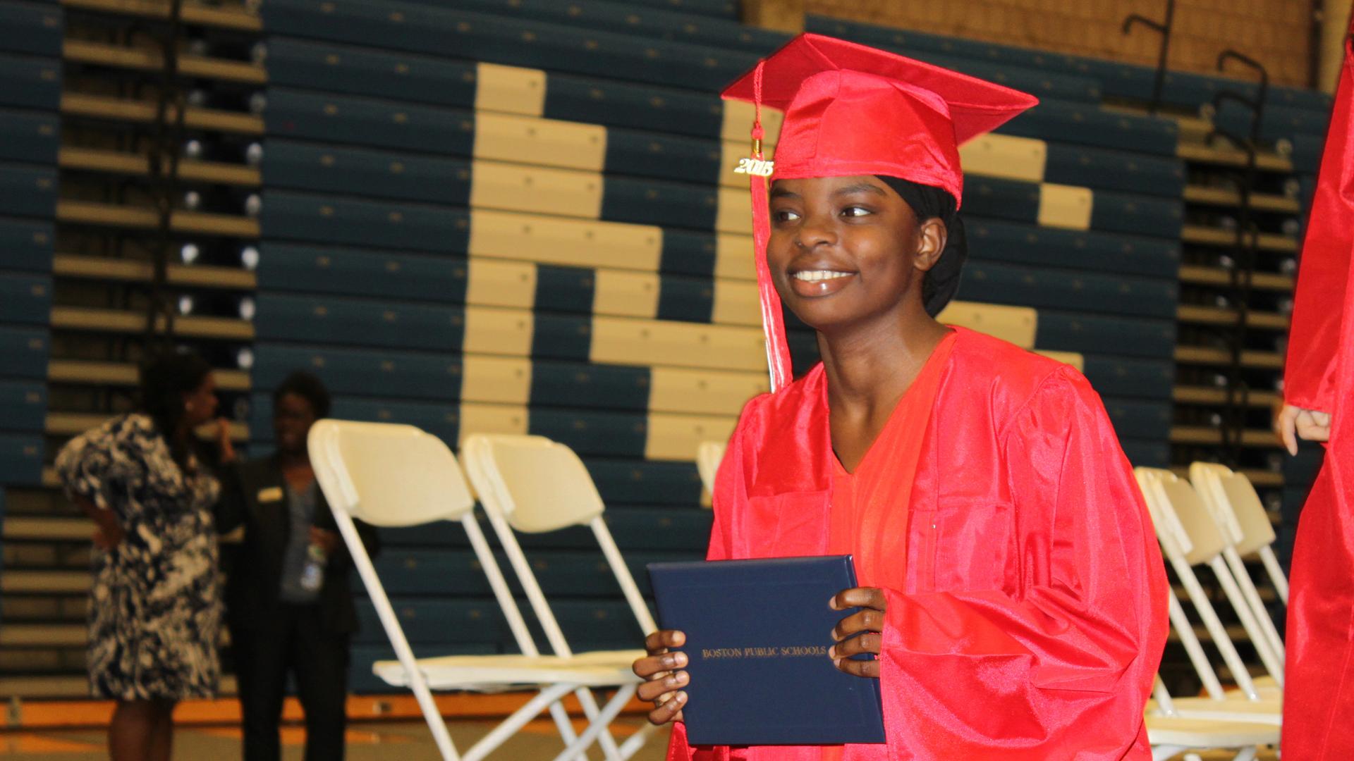 Fatuma Ibrahim at her high school graduation in August 2015
