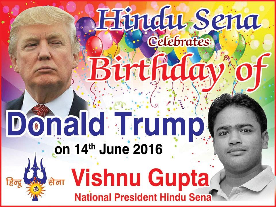 Hindu Sena birthday party Donald Trump
