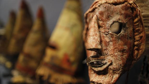 A rare antique tribal mask, Kachina Hapota, circa 1910-1920