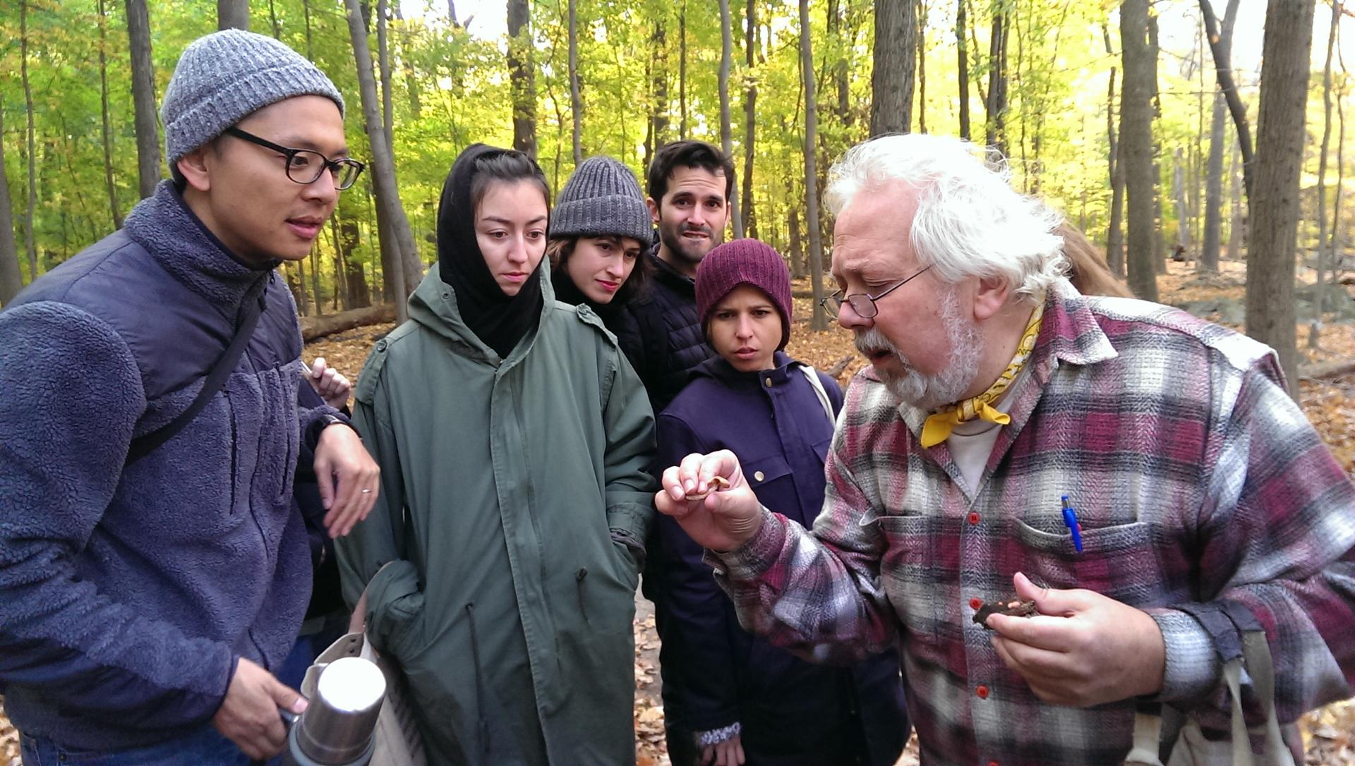 Gary Lincoff, author of The Audubon Society Field Guide to North American Mushrooms, helps my fellow mushrooms hunters identify their finds in the woods of Piermont, NY.