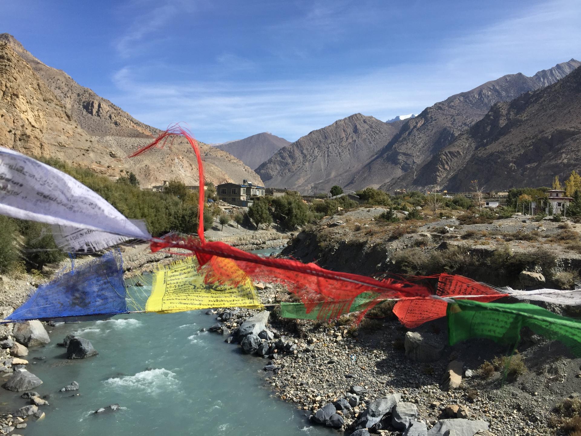Trekking the Annapurna route near Jomsom. Trekkers are critical to Nepal's tourism industry, but the travel warnings boost the cost of travel insurance for them.
