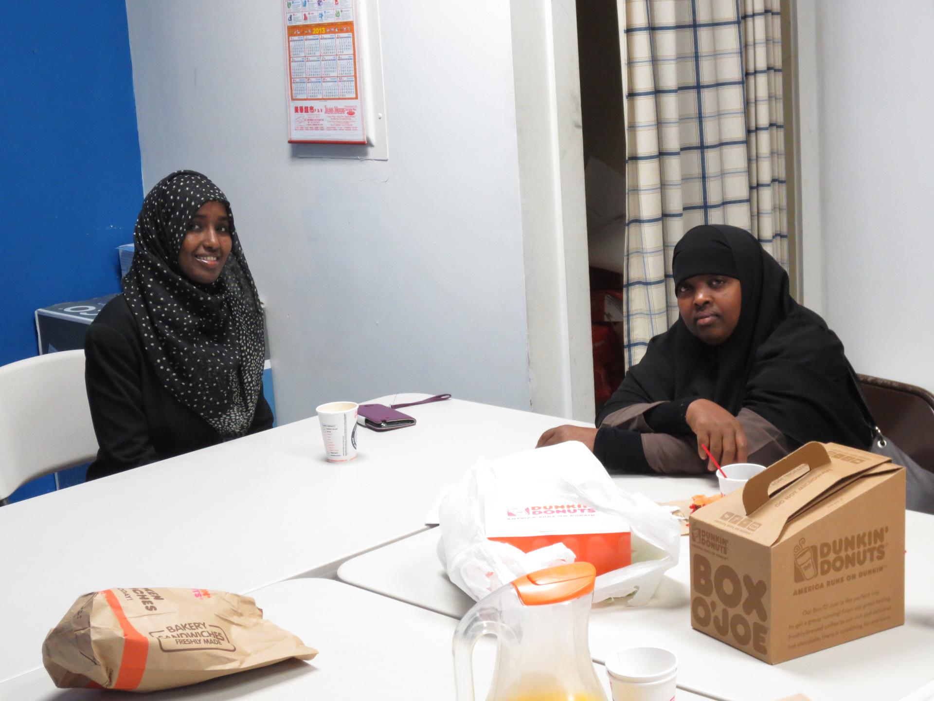 Young Somali women gather at the Somali Development Center in Boston for a healthcare seminar.