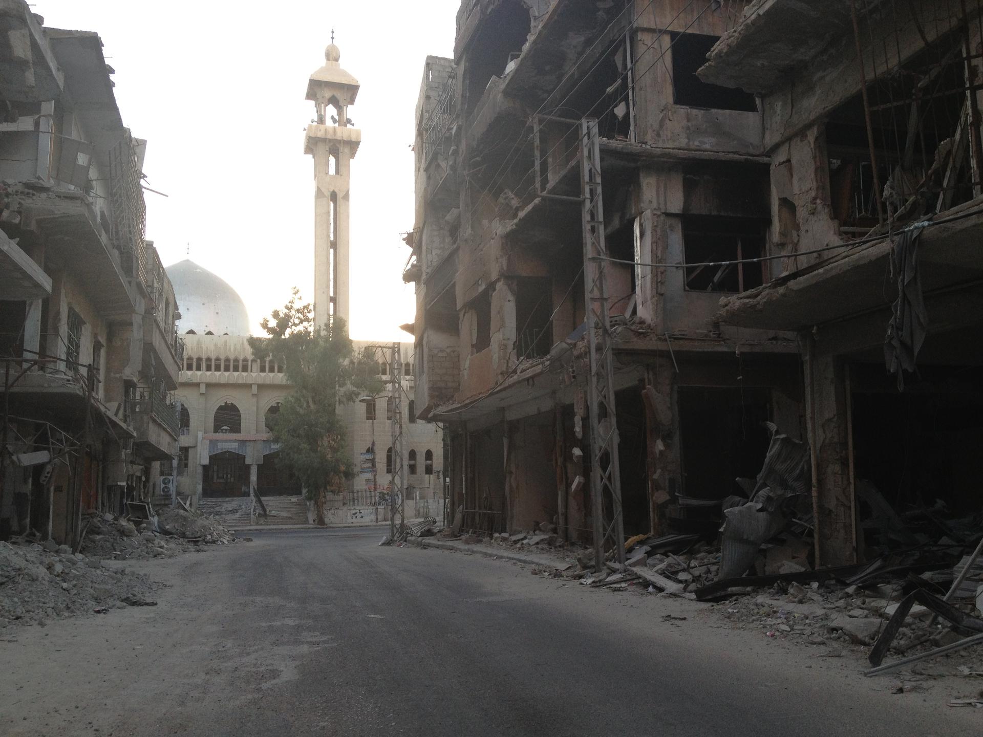 Even before the chemical attack, the Zamalka neighborhood of Damascus suffered government bombardment.