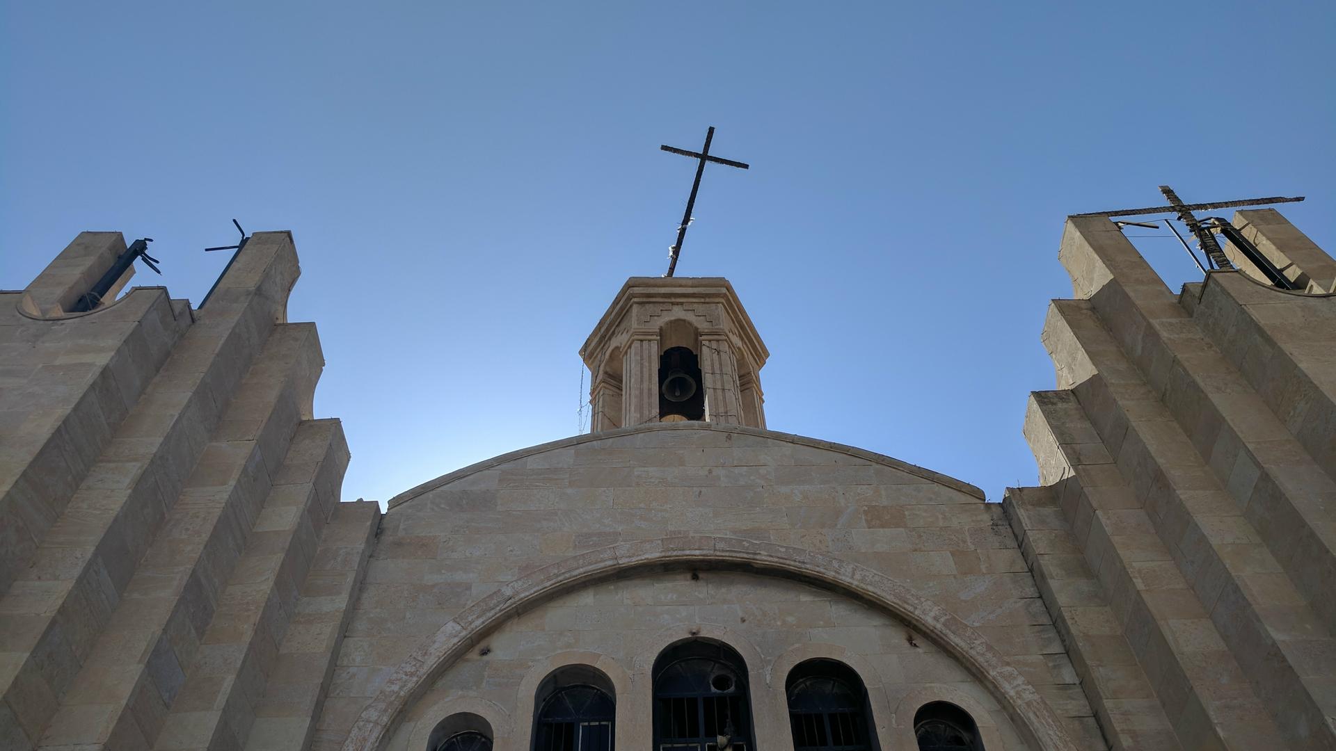 St. Shmuni Church in Bartella, Iraq, shows damage sustained while the town was under ISIS control for two years.