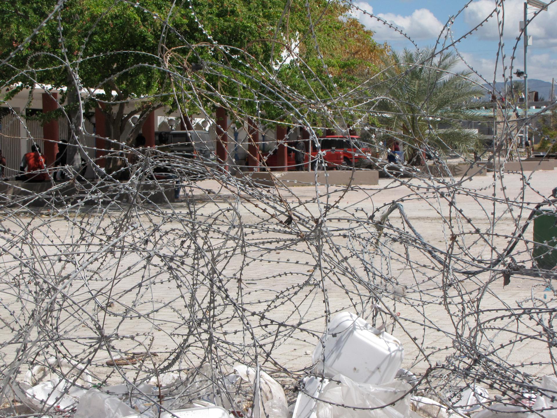Behind this tangle of barbed wire in the Place d'Armes in Gonaives, a boy was sexually assaulted by UN peacekeepers, according to a UN investigation.