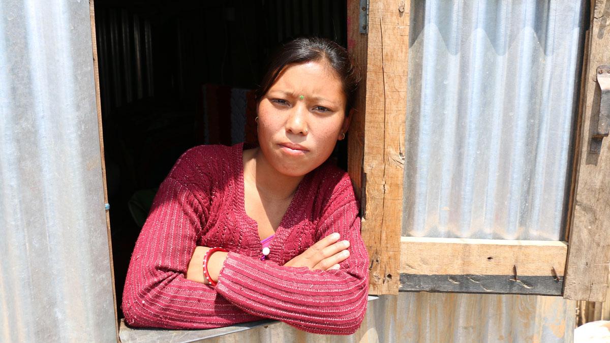 24-year-old Prapti Tamang's two-story house was destroyed during the 2015 earthquake.