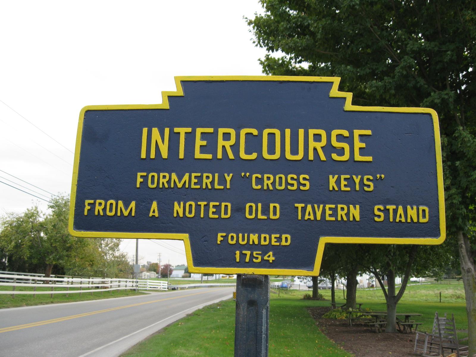 Keystone Marker in Intercourse, Pennsylvania