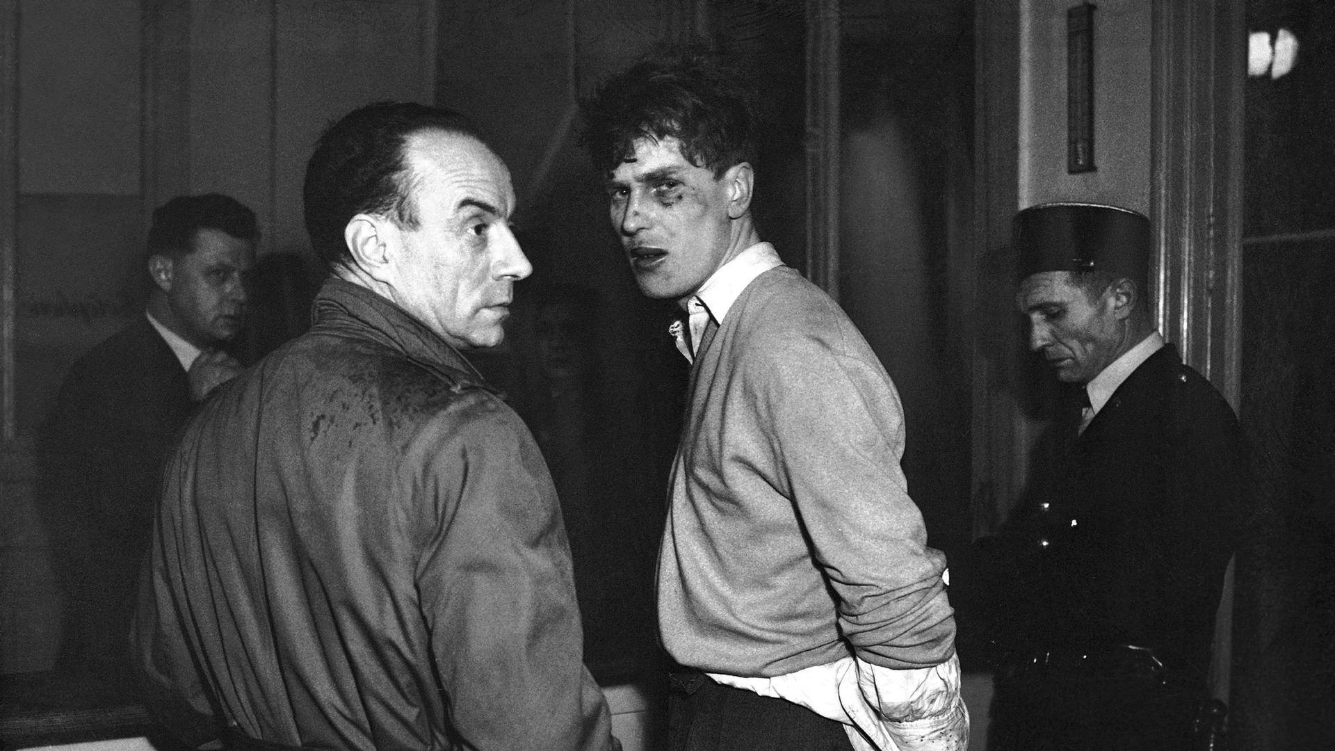 Jacques Fesch was arrested in Paris on February 25, 1954 after having committed a hold-up at a currency exchange stand. While fleeing the scene, he killed a policeman and wounded three persons.