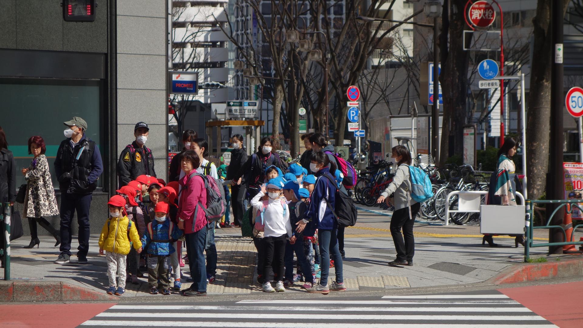 Japanese schoolchildren in Tokyo